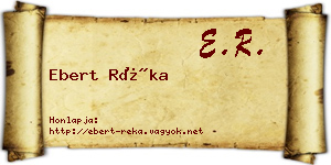 Ebert Réka névjegykártya